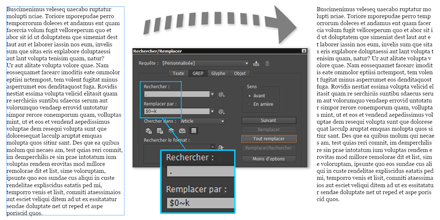 Composition ultrafluide par simple Rechercher/Remplacer.