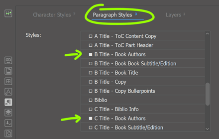 Selecting the styles in the Filters panel.