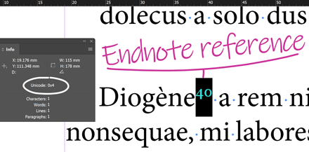 Endnote references rely on the marker U+0004, like footnote references!